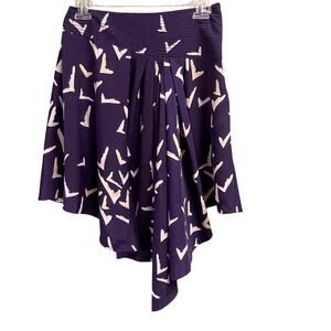 Leifsdottir Anthropologie Skirt Size 4 Asymmetrical Hem Blue Flounce Womens